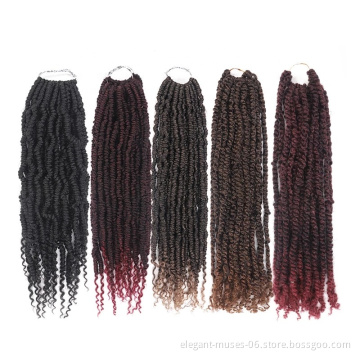 Bomb Twist Crochet Hair Prelooped Crochet Braids Synthetic Hair Extension Passion Twist Braiding Hair for Women 14inch